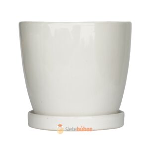 Maceta grande loza blanca 18x18 cm