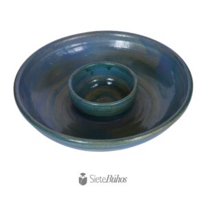 Plato piqueo loza azul #1